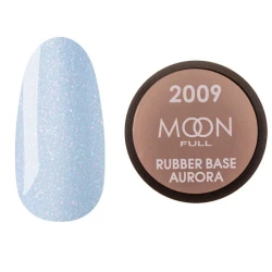 MOON FULL Base AURORA №2009 shimmer (блакитна з дрібним шиммером), 15 мл