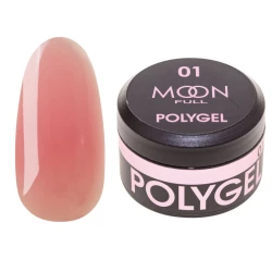 Полігель для нігтів Moon Full Poly Gel №01, рожева орхідея, 15 мл