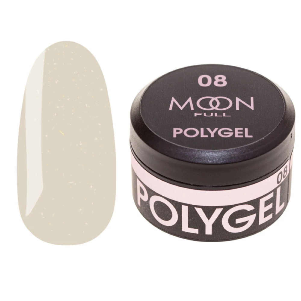 Полигель для наращивания Moon Full Poly Gel 08 чудесный с шиммером, 15 мл.