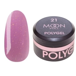 Полігель для нарощування Moon Full Poly Gel №21 рожевий із шиммером, 15 мл