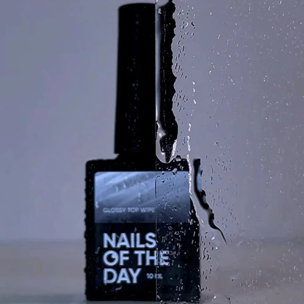 NAILSOFTHEDAY Glossy top wipe – глянцевый топ с липким слоем, без уф-фильтров, 10 мл