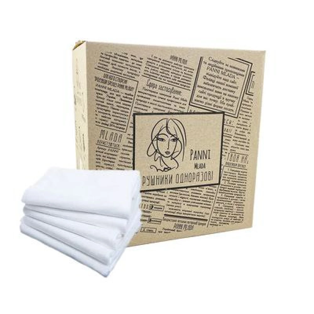 Рушники в коробці 40*70 см сітка 100шт/кор. Pani Mlada 45г/м2