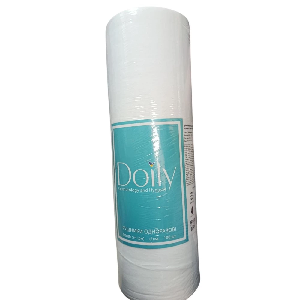 Рушники в рулоні 50*80см, сітка 100шт/рул. Doily 40г/м2