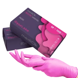 Рукавички нітрилові MediOK Rose Lake 3,5 г, розмір S, Рожеві - 100шт/уп
