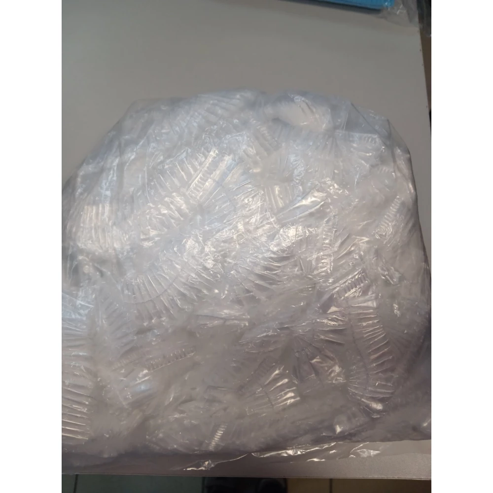 Шапочка поліетиленова одноразова, Прозора, 100 шт/уп