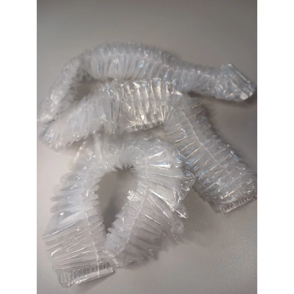 Шапочка поліетиленова одноразова, Прозора, 100 шт/уп