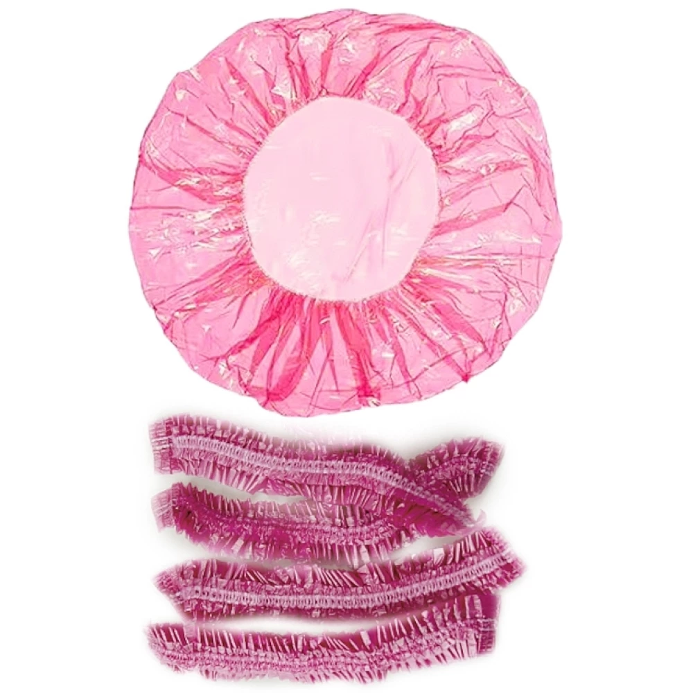 Шапочка одноразовая полиэтиленовая BEAUTY SHOP, Розовая, шт