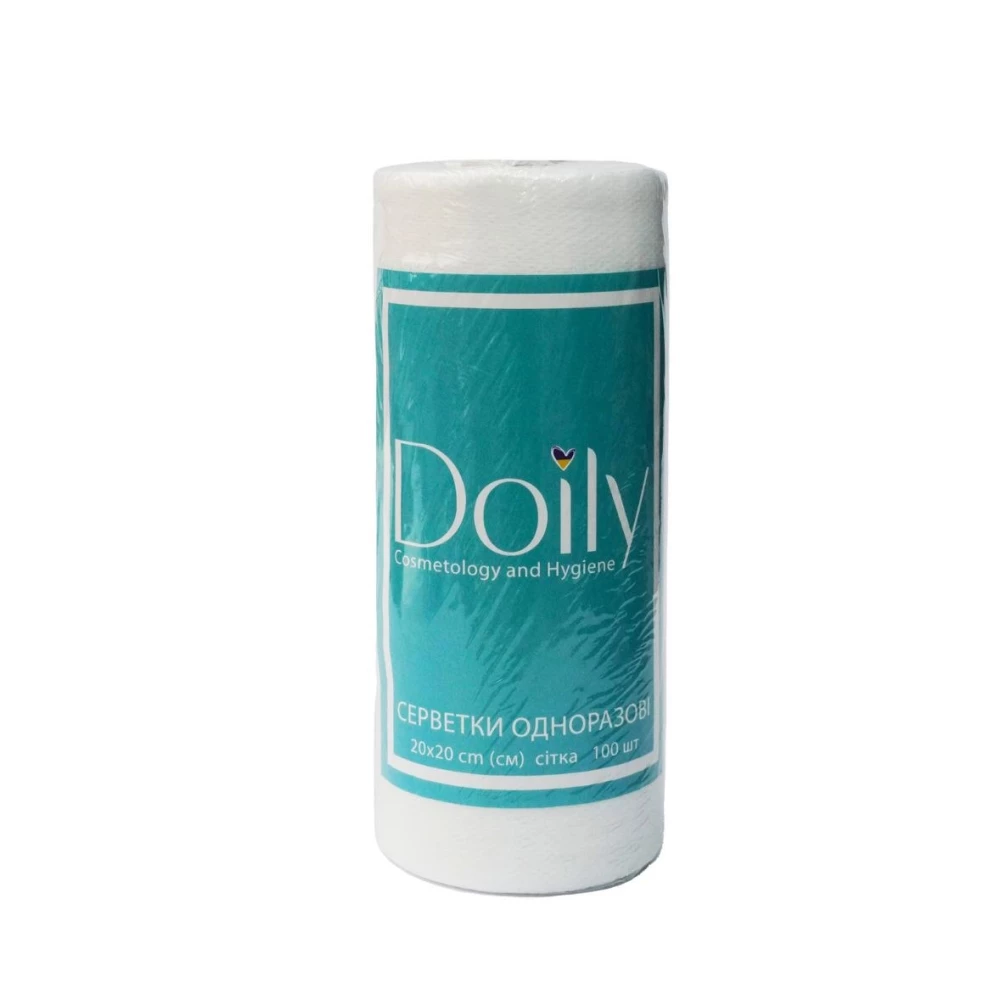 Салфетки в рулоне 20*20 см сетка, 100 шт/рул Doily 40г/м2