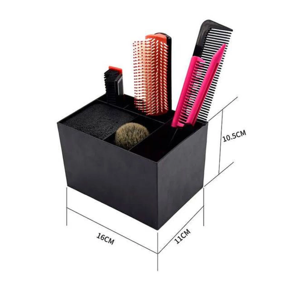 Підставка-тримач для перукарських інструментів ножиць пластикова 5 секцій чорна 