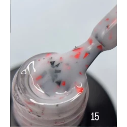 База LEAF BASE SAGA professional №15 (молочна з різнобарвною поталлю), 9 мл