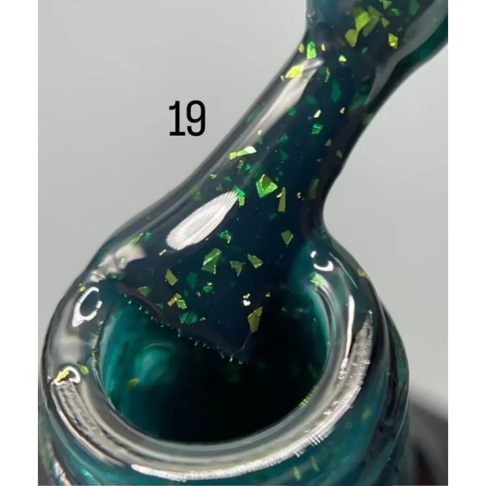 База LEAF BASE SAGA professional №19 (зелена із золотою поталлю), 9 мл
