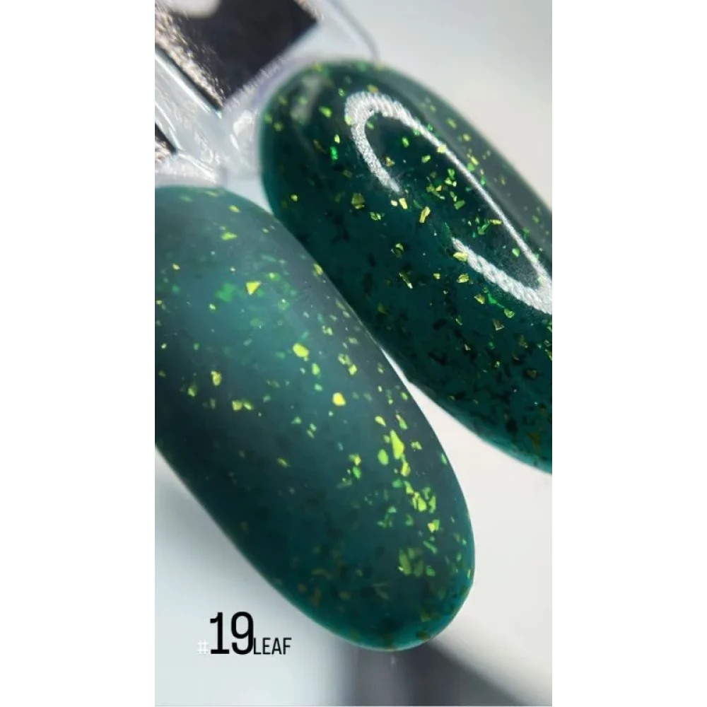 База LEAF BASE SAGA professional №19 (зелена із золотою поталлю), 9 мл