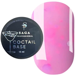 SAGA Coctail Base Кольорова база №3 (світло-рожевий з пластівцями), 13 мл