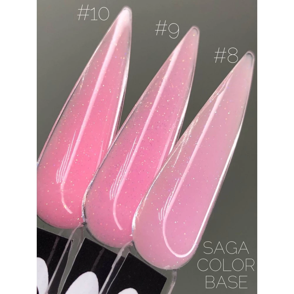 База цветная SAGA COLOR BASE №10 (розовый, микроблеск), 9 мл