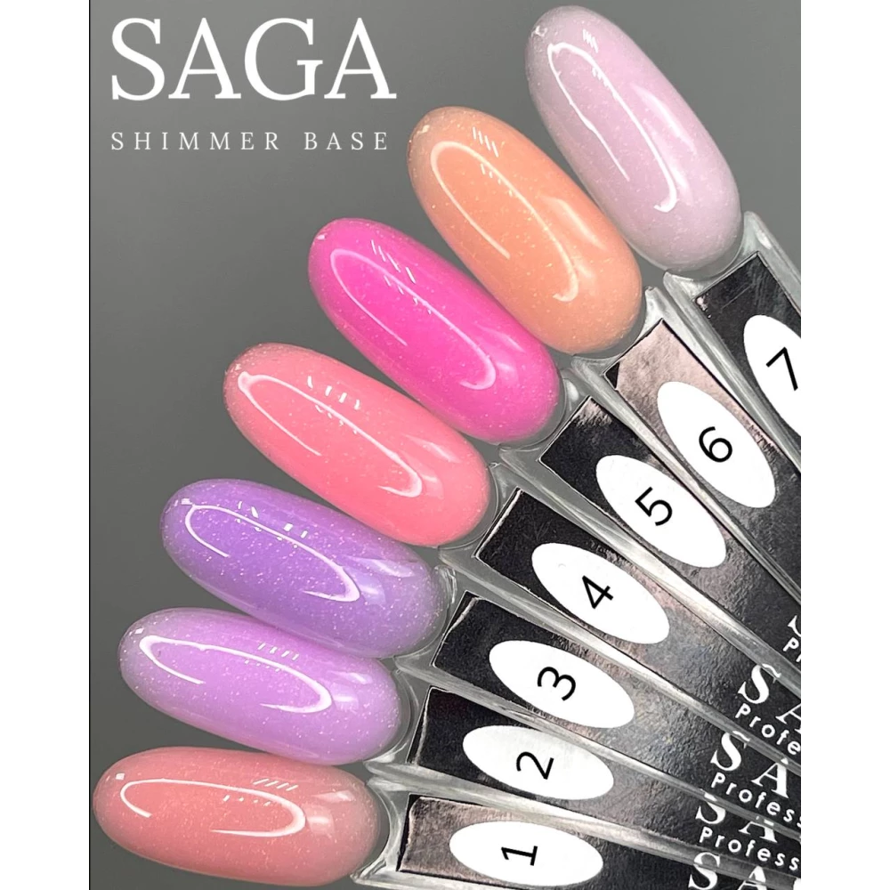 База COVER BASE SHIMMER SAGA professional №01 (бежево-рожева із шиммером), 15 мл