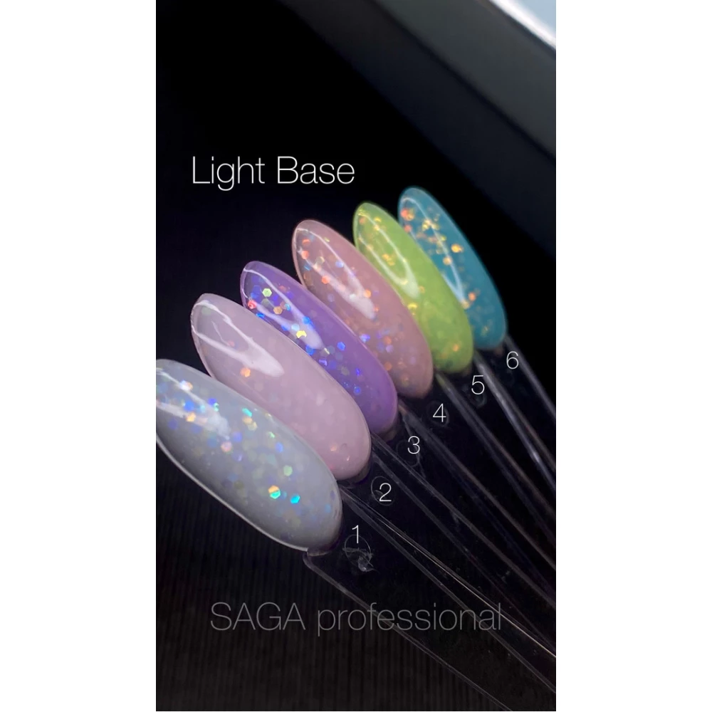 База Saga Light Камуфлирующая база №02 (розовый с блестками) 9 мл