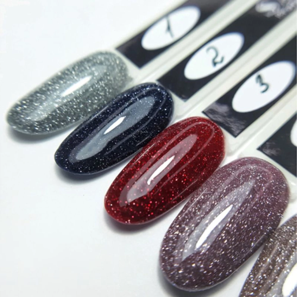 SAGA professional Гель-лак Fiery gel 01 (серебристый с микроблеском, светоотражающий), 10 мл