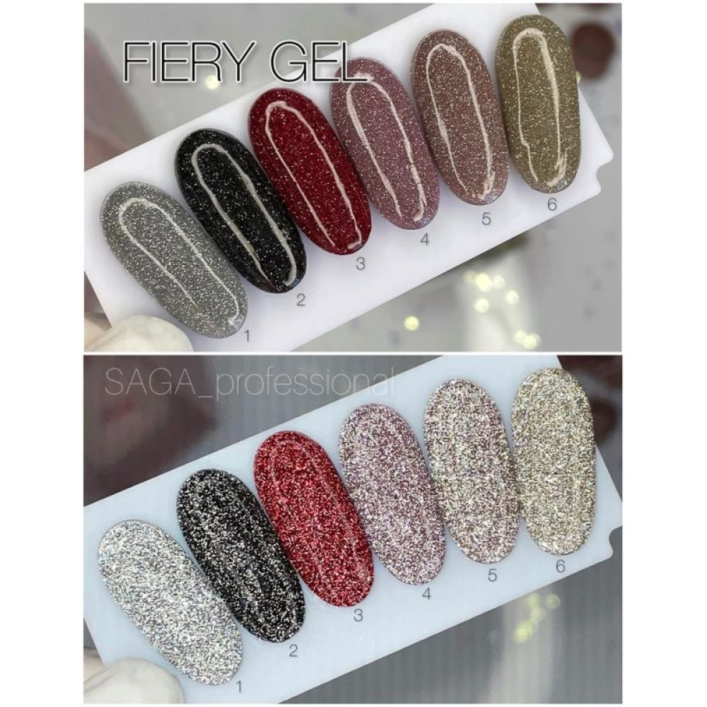 SAGA professional Гель-лак Fiery gel 5 (бежево-лиловый с микроблеском, светоотражающий), 10 мл