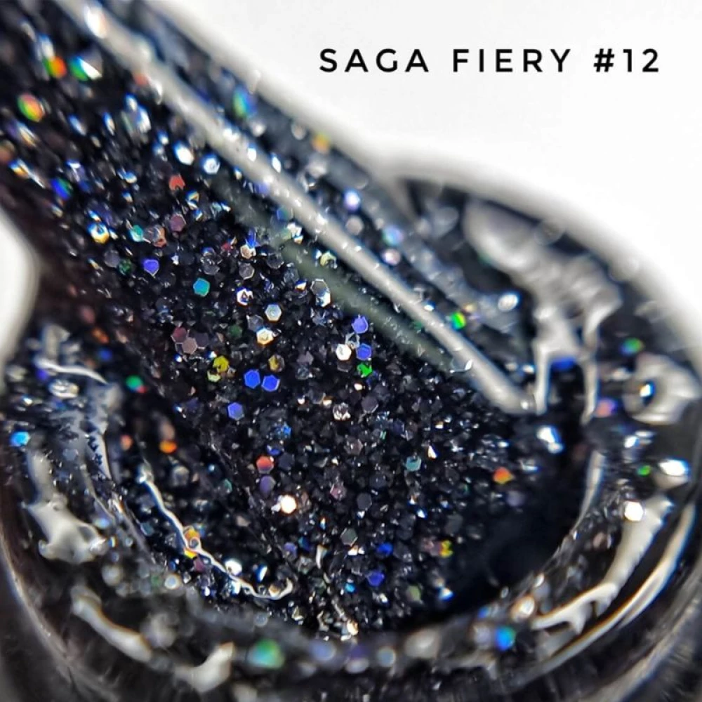 SAGA professional Гель-лак Fiery gel 12 (сине-серый, светоотражающий), 9 мл