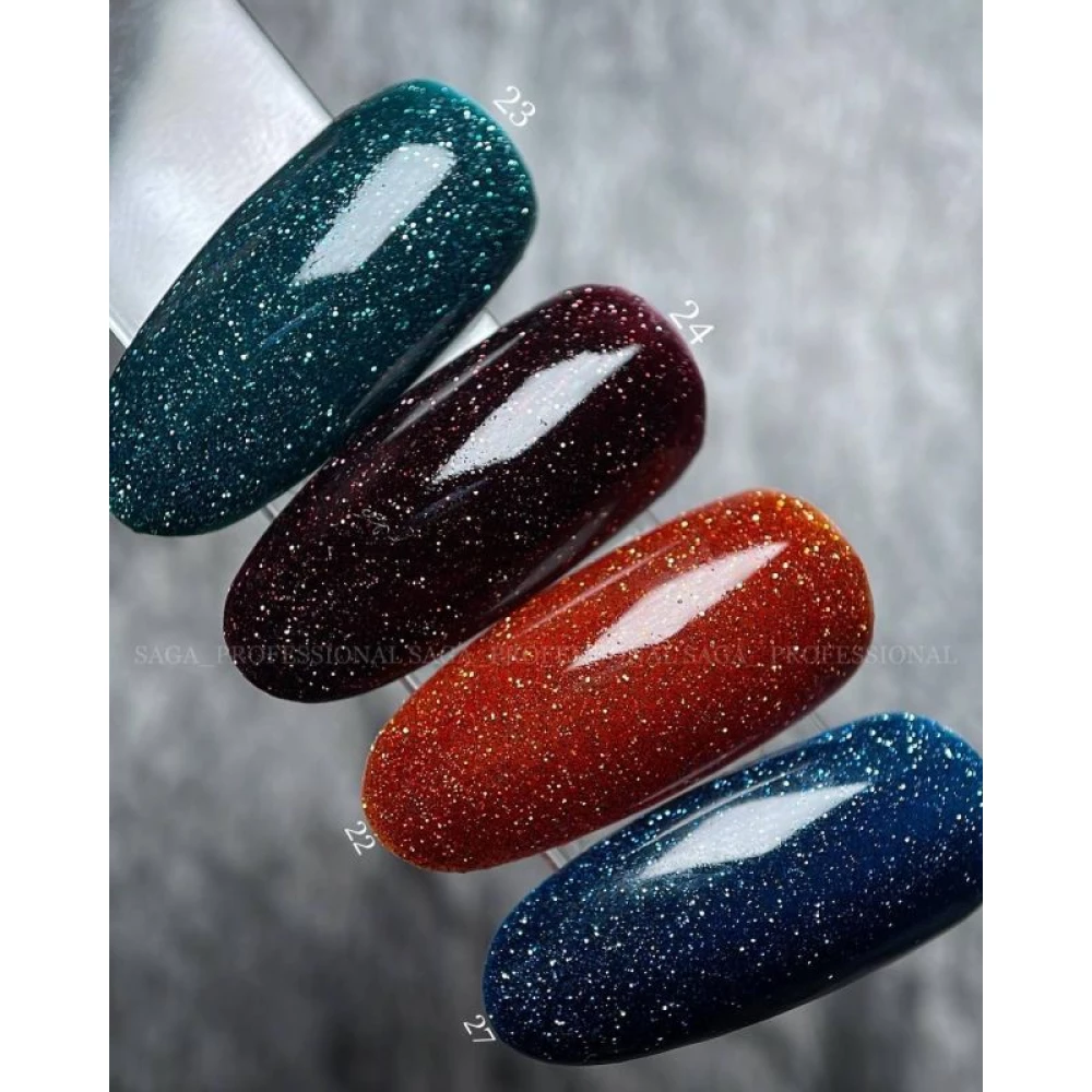 SAGA professional Гель-лак Fiery gel 21 (шоколадный с микроблеском, светоотражающий), 10 мл