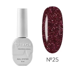 SAGA professional Гель-лак Fiery gel 25 (гранатовый с микроблеском, светоотражающий), 10 мл
