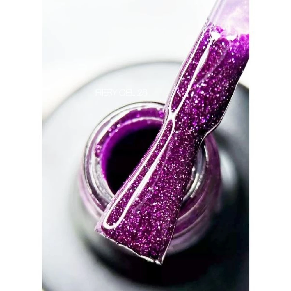 SAGA professional Гель-лак Fiery gel 26 (фиолетовый с микроблеском, светоотражающий), 9 мл