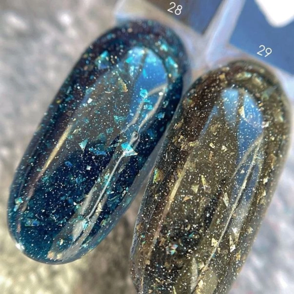 SAGA professional Гель-лак Fiery gel 28 (синий с микроблеском, светоотражающий), 9 мл