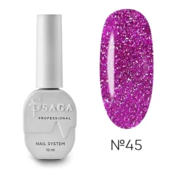 SAGA professional Гель-лак Fiery gel 45 (фиолетовый с блестками, светоотражающий), 10 мл SAGA professional Гель-лак Fiery gel 45 (фиолетовый с блестками, светоотражающий), 10 мл