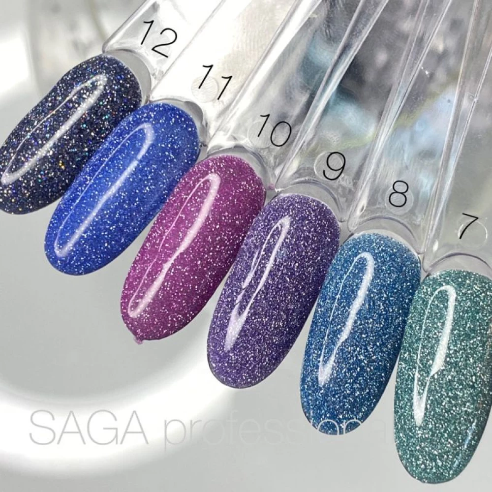 SAGA professional Гель-лак Fiery gel 10 (розовый с микроблеском, светоотражающий), 10 мл