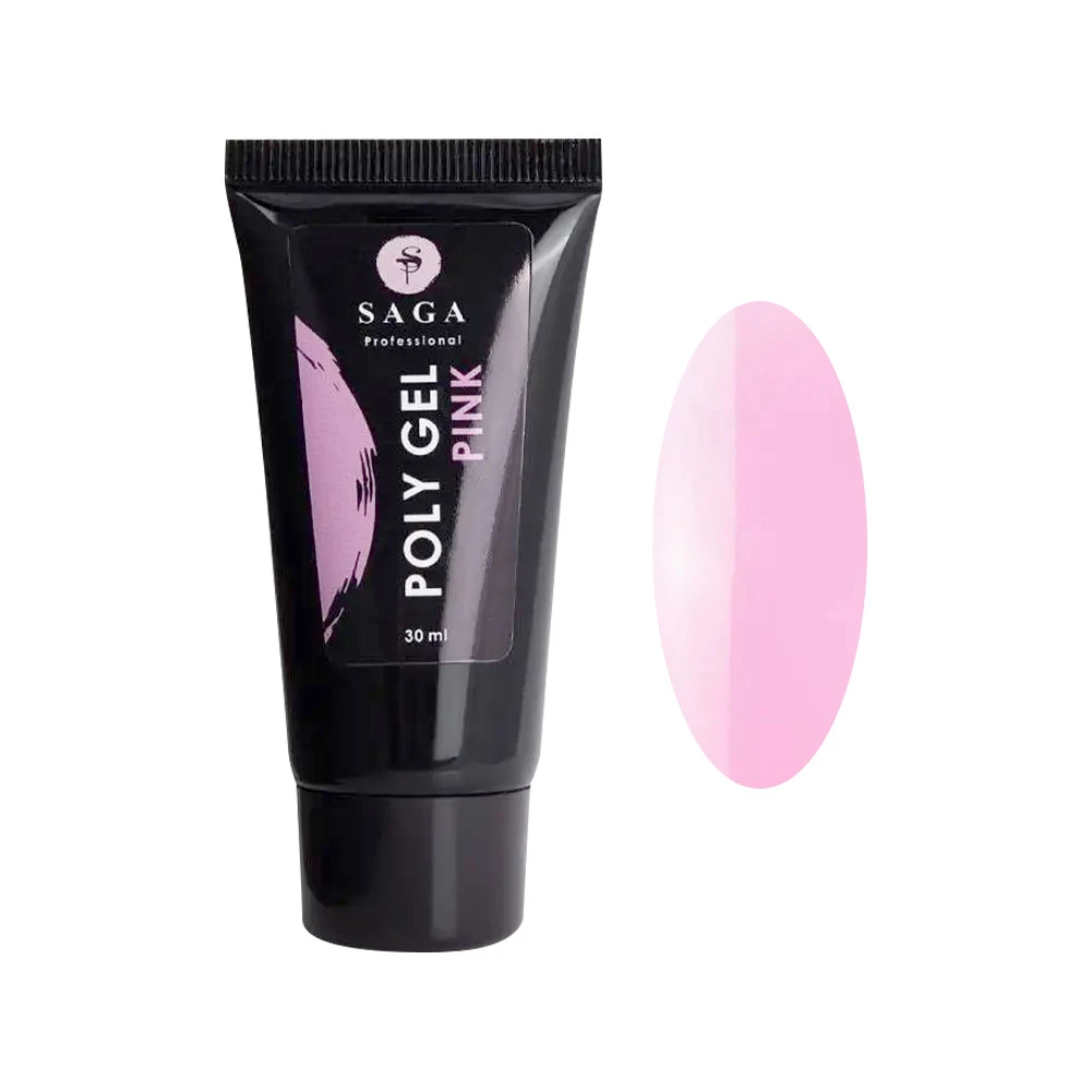 Полігель SAGA Poly Gel Pink (рожевий), 30 мл 