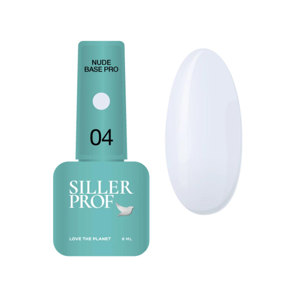 Siller Nude Base Pro №4 – камуфлирующая цветная база (молочно-голубой), 8 мл