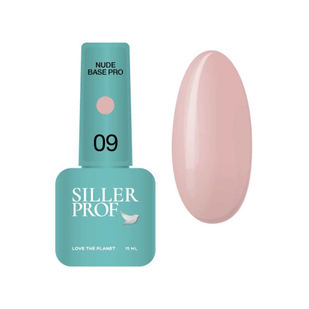 Siller Nude Base Pro №09 - камуфлююча кольорова база (рожево-бежева), 15 мл