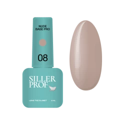 Siller Nude Base Pro № 8 – камуфлююча кольорова база (сіро-бежевий), 8мл