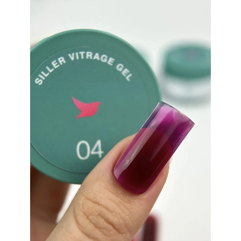 Гель для нігтів Vitrage №04 Siller (пурпурний), 15 мл