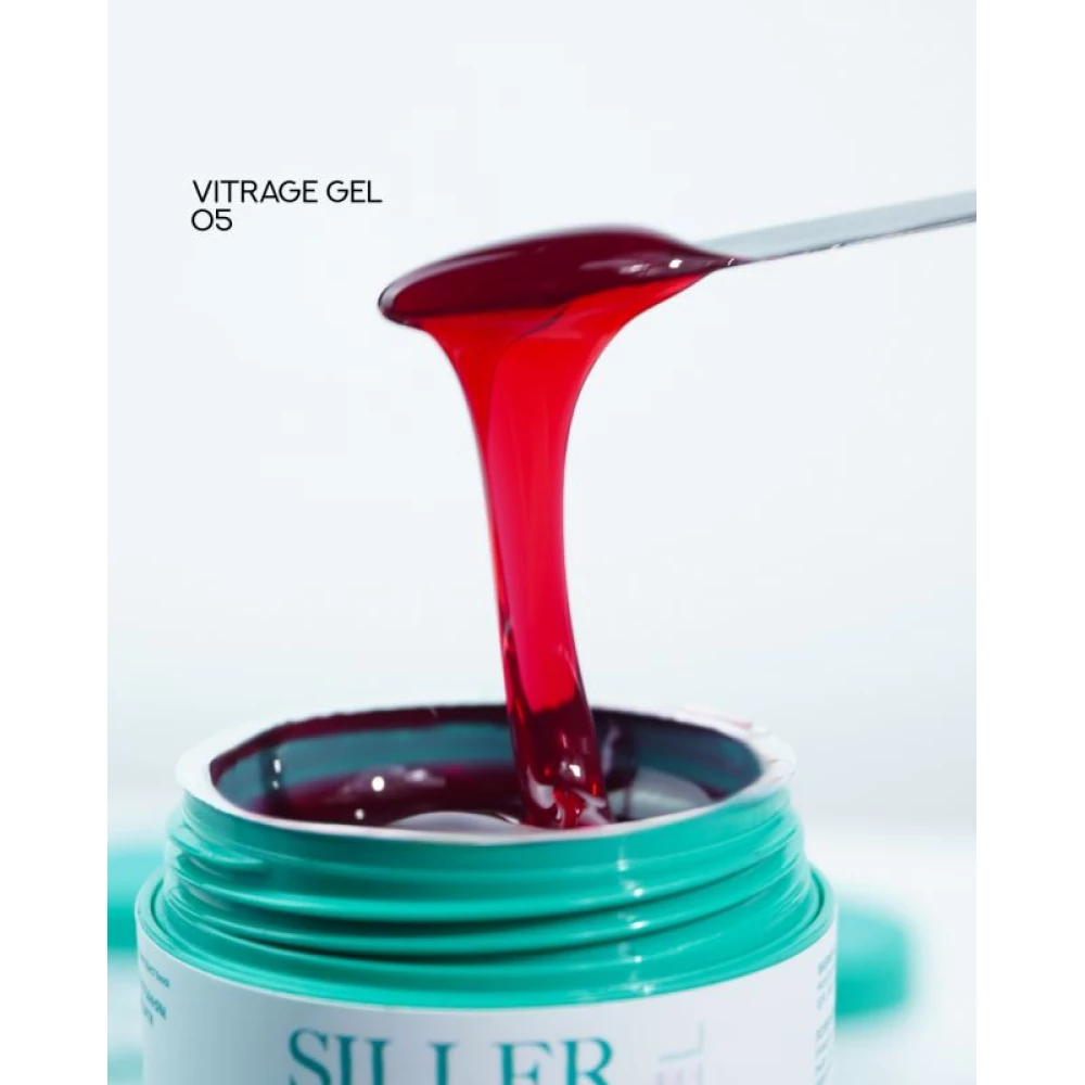 Гель для нігтів Vitrage №05 Siller (червоний), 15 мл