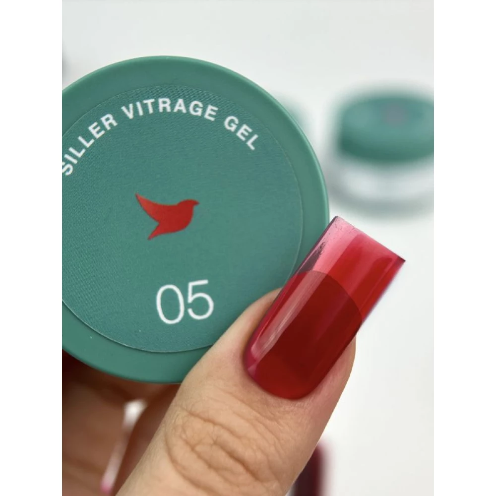 Гель для нігтів Vitrage №05 Siller (червоний), 15 мл