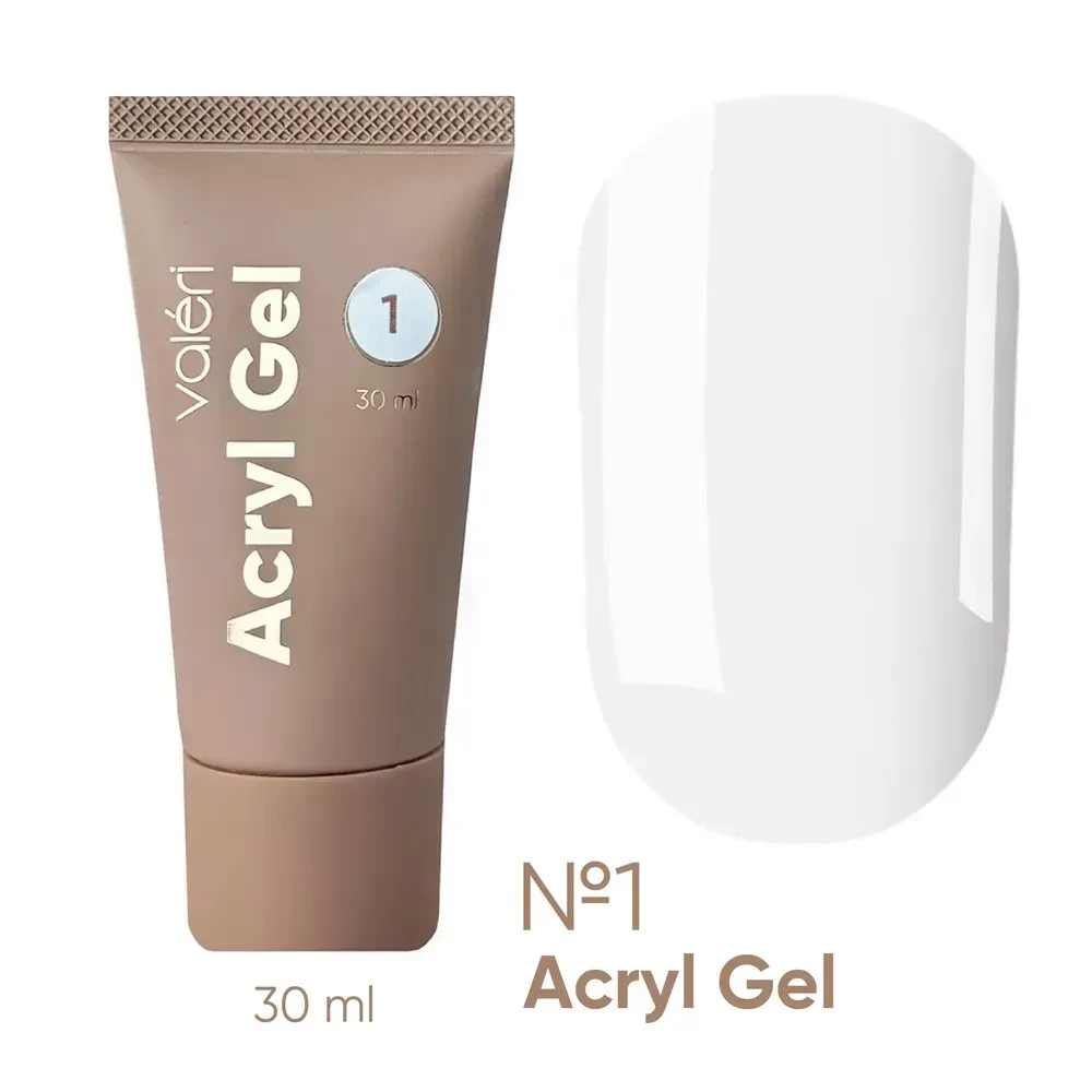 Акрил-гель Acryl Gel Valeri №1 Білий, 30 мл