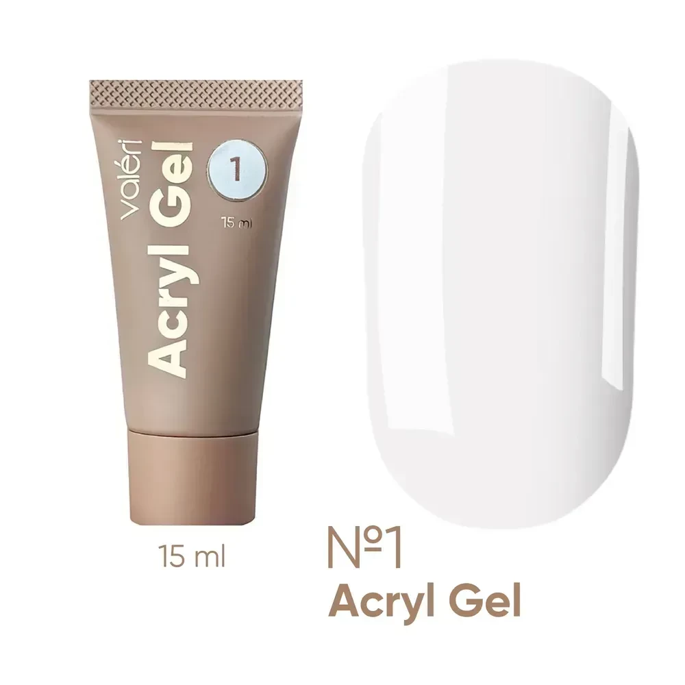 Акрил-гель Acryl Gel Valeri №1 Білий, 15 мл