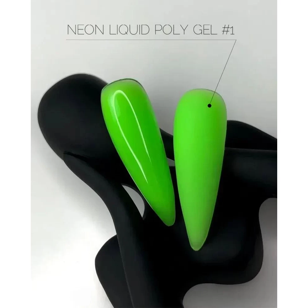 Жидкий полигель CROOZ LIQUID POLYGEL NEON (неоново-салатовый) №1, 15 мл