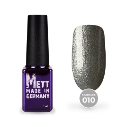 Гель-лак Mett Expert Sparkles collection №010 Серебристый с розовой и голубой блесткой 7 г