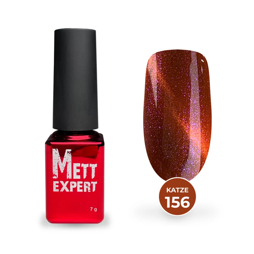 Гель-лак Mett Expert Кошачий глаз Katze №156 Кислотно-розовый с шиммером 7 г
