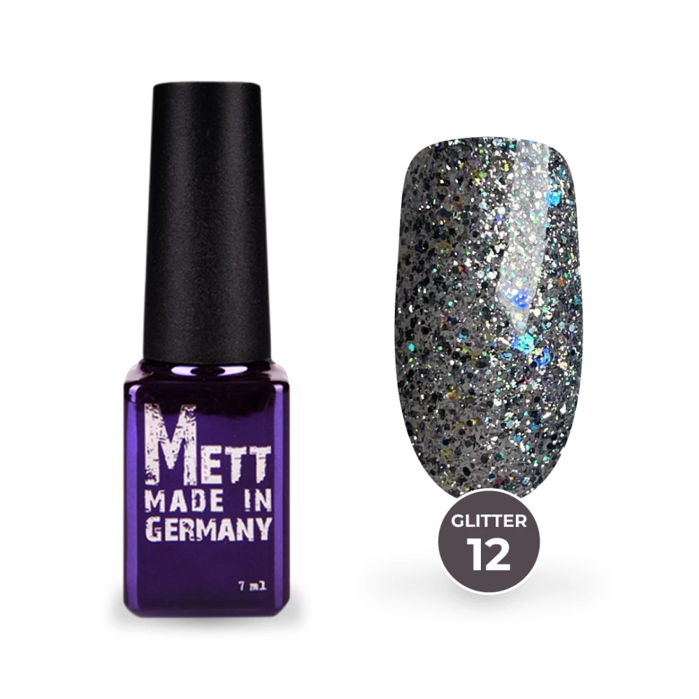 Гель-лак Mett Expert Glitter №12 Серебристо-синий 7 г