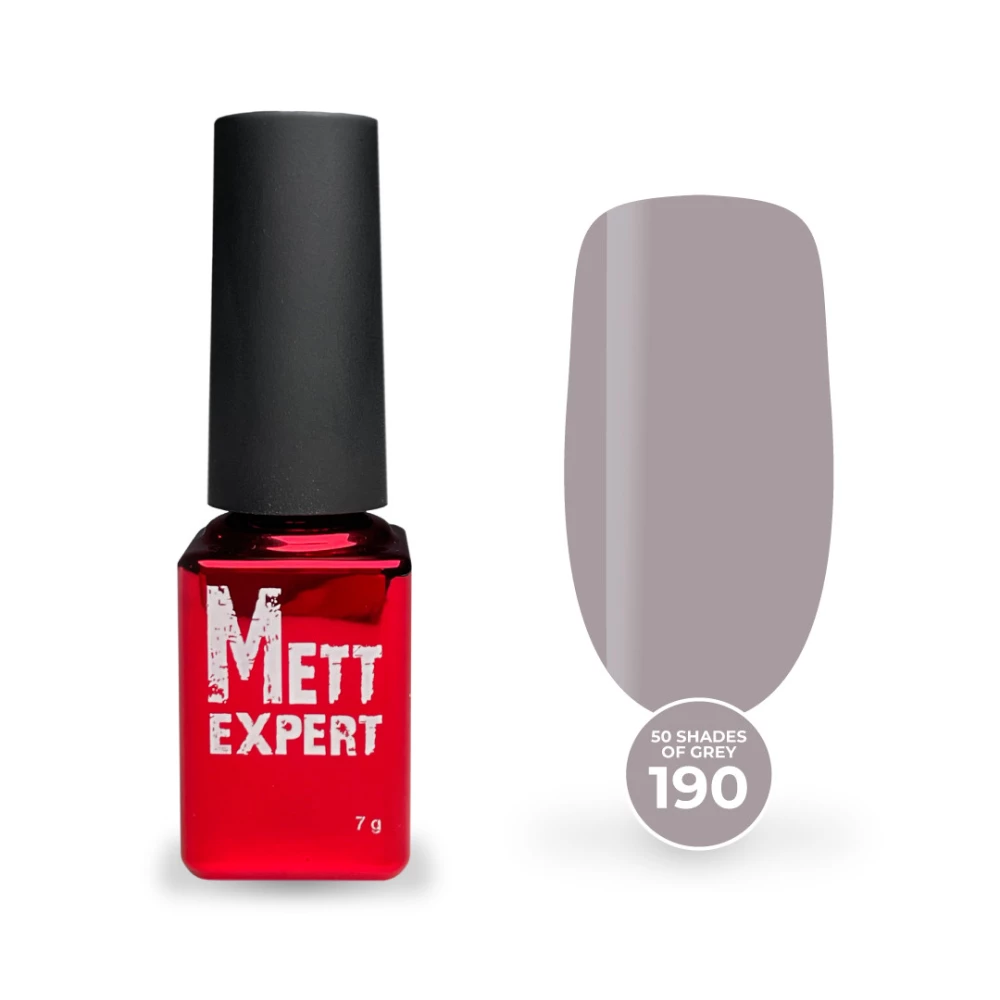 Гель-лак Mett Expert 50 shades of grey №190 Світло-сіро-лавндовий 7 г