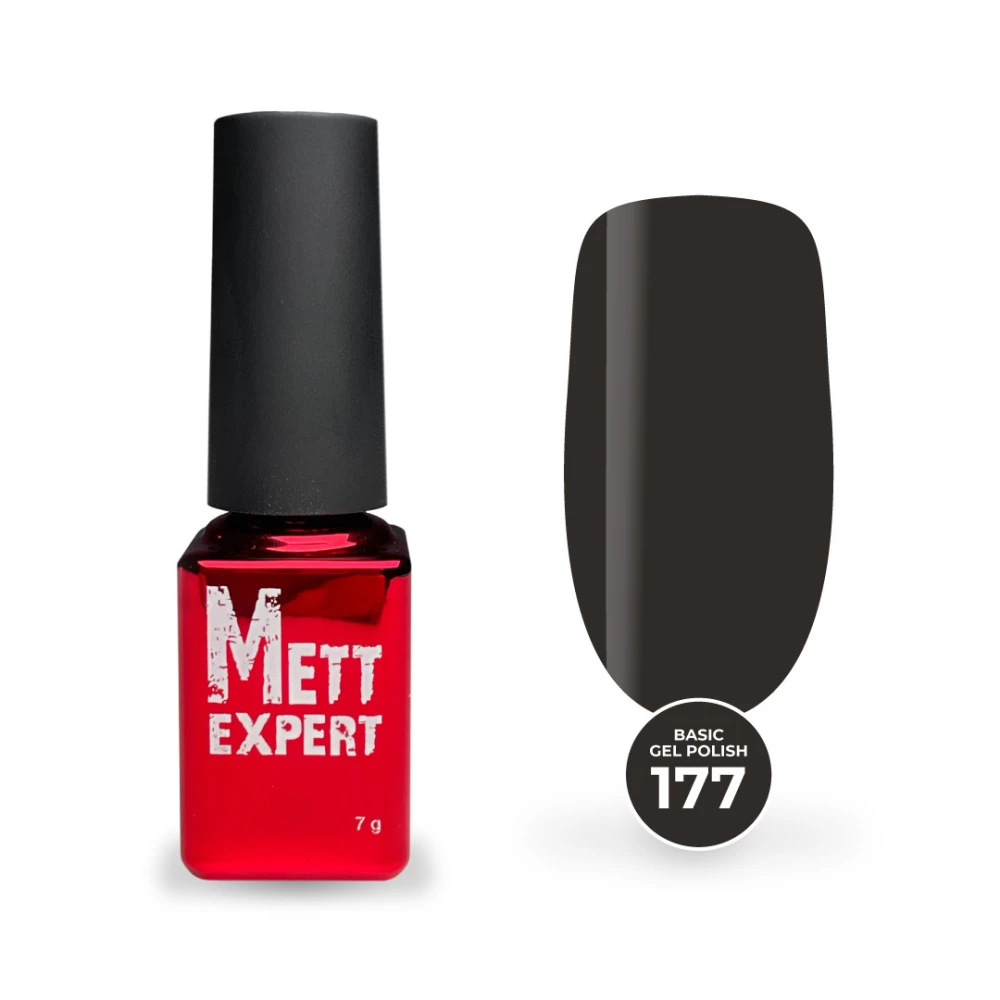Гель-лак Mett Expert Basic gel polish №177 Черно-коричневый 7 г