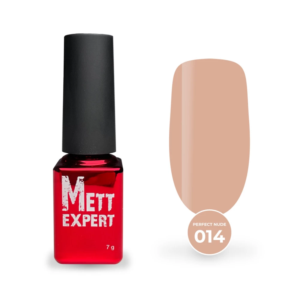 Гель-лак Mett Expert Perfect nude №014 Бежево-персиковий з шиммером 7 г