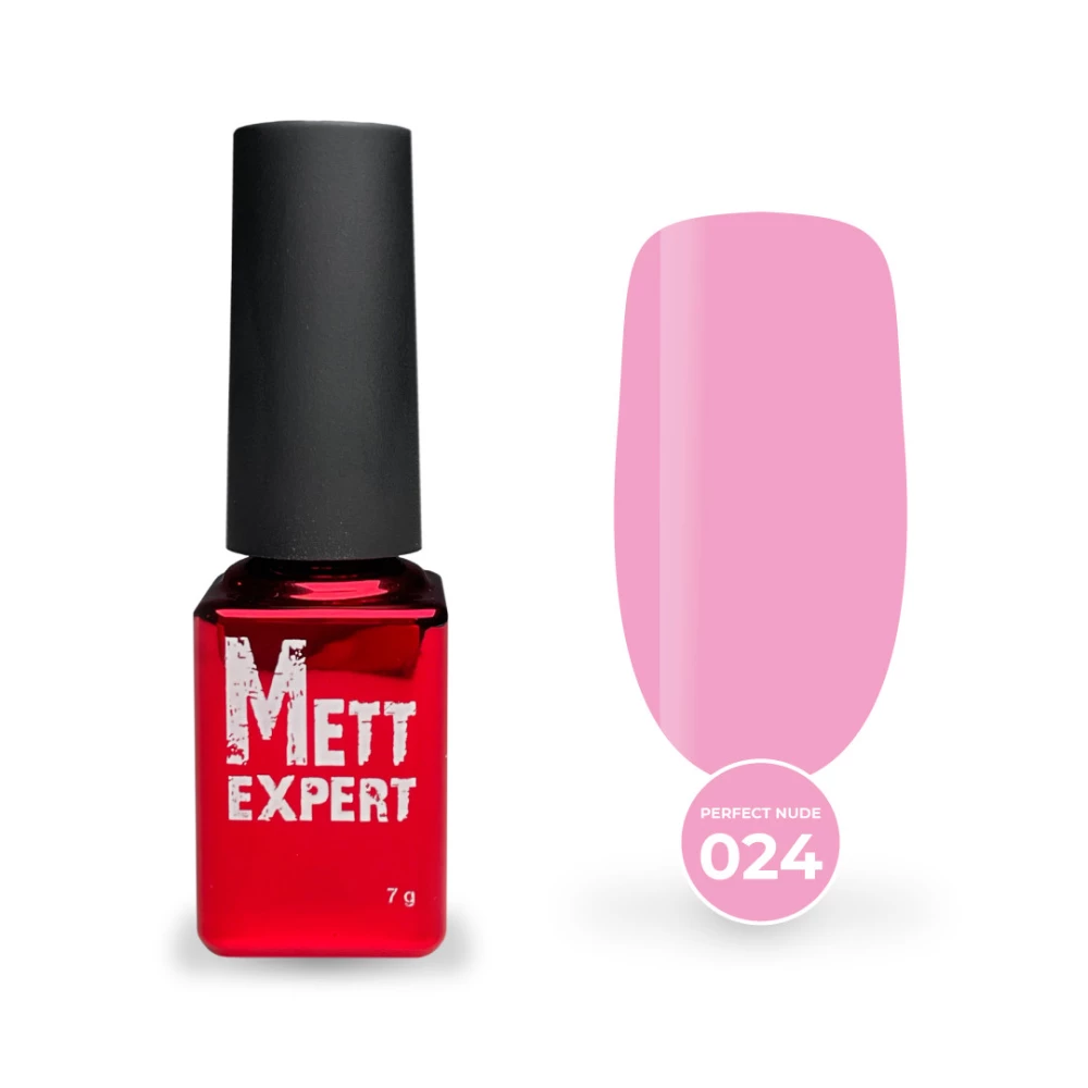 Гель-лак Mett Expert Perfect nude №024 Рожевий з дрібним шиммером 7 г