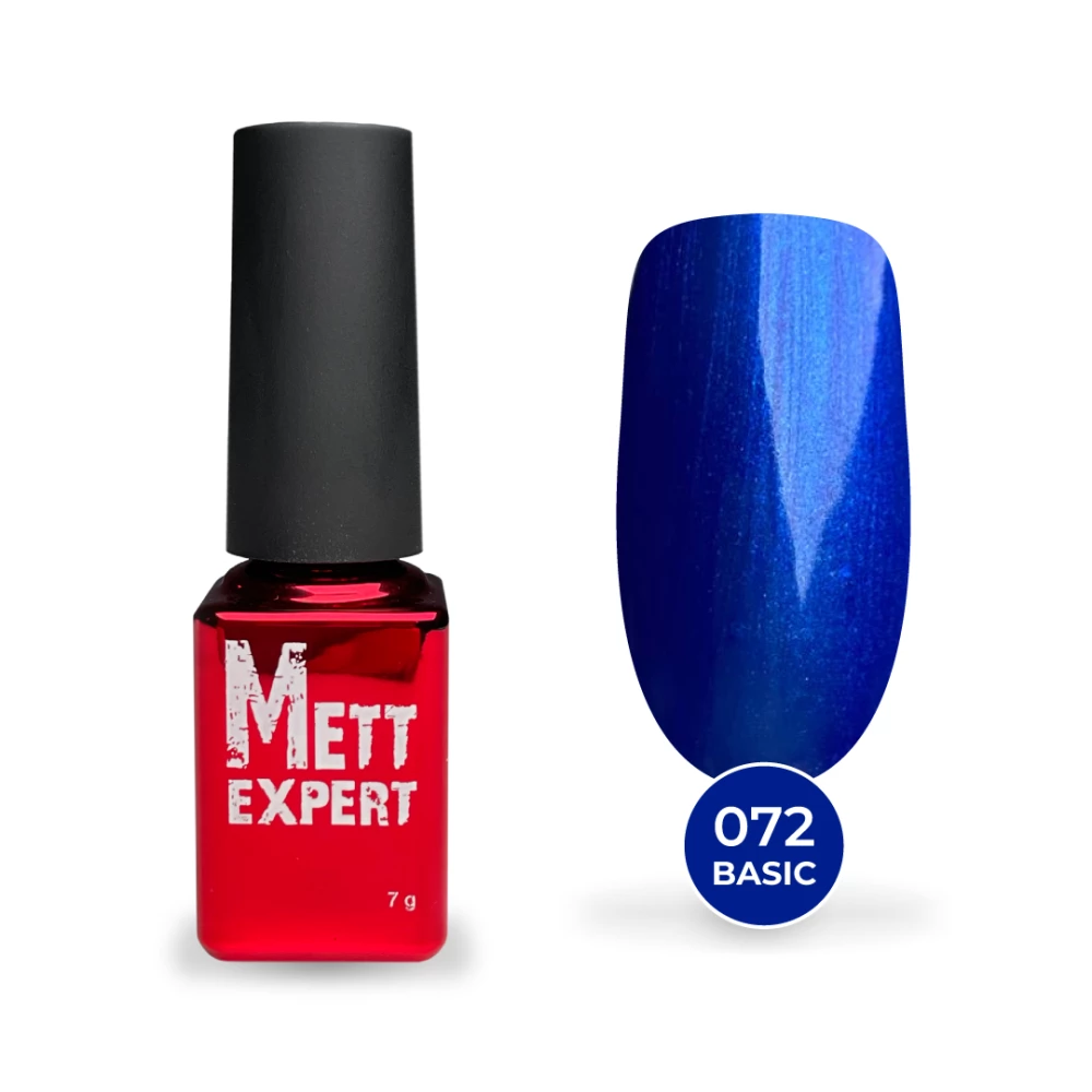 Гель-лак Mett Expert №072 Насичений синій із шиммером 7 г