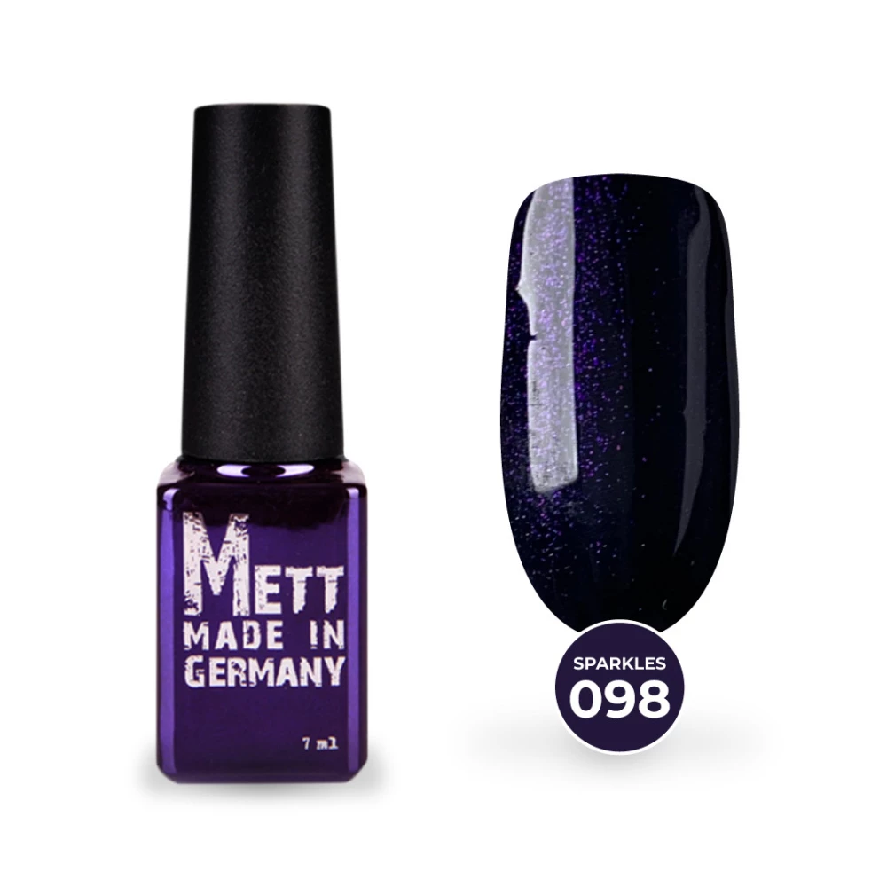 Гель-лак Mett Expert Sparkles collection №098 Черничный с блестками 7 г