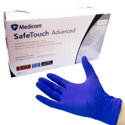 Нітрилові рукавички Medicom, SafeTouch Advanced, розмір S, фіолетові 3,6 гр, Пара