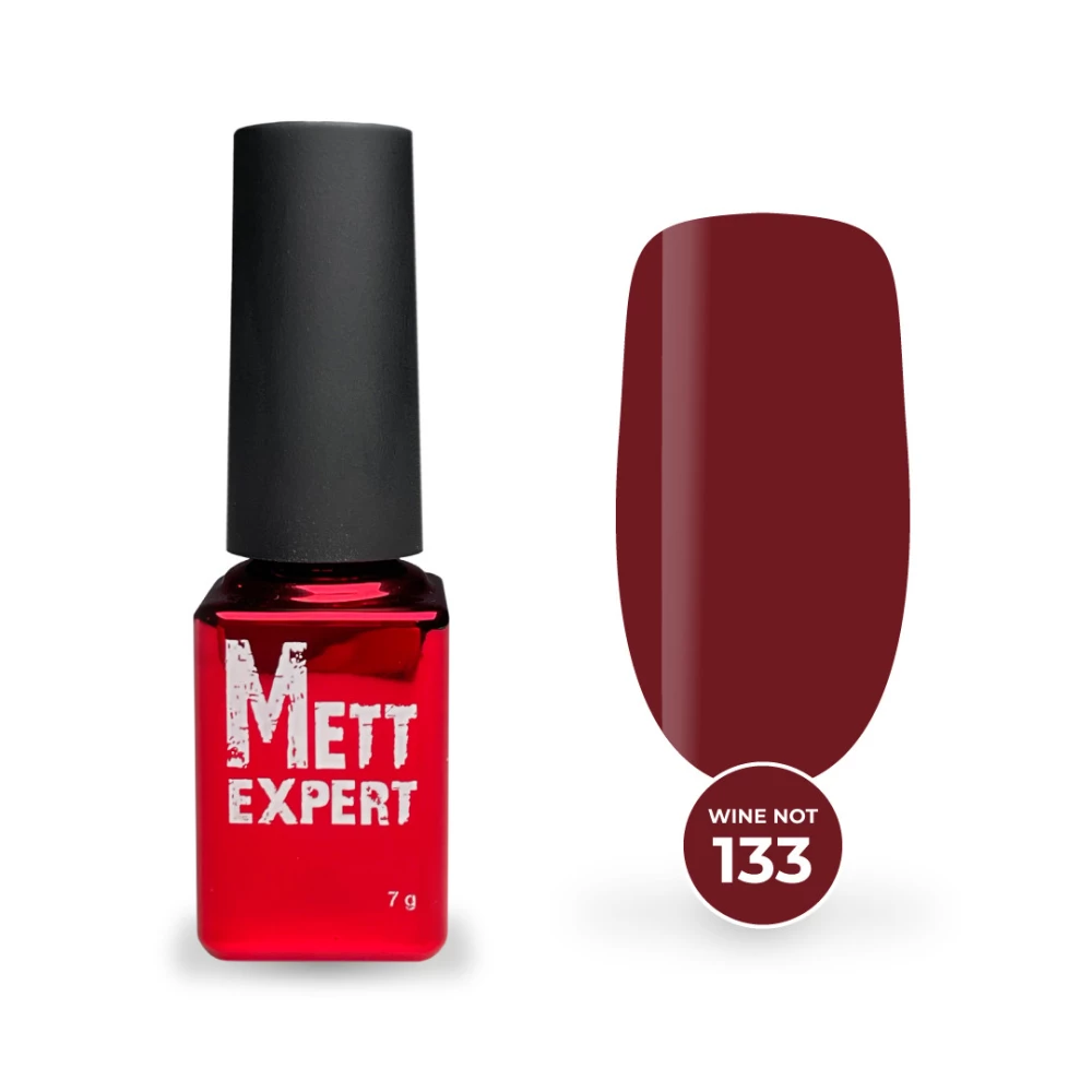 Гель-лак Mett Expert Wine not №133 Темно-бордовий з дрібним шиммером 7 г